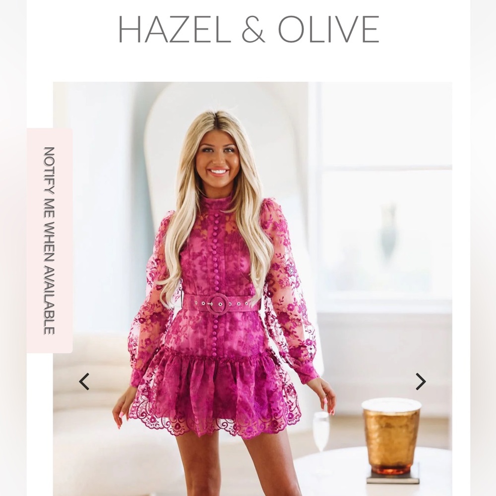 *NWT Hazel & Olive Thinking Out Loud Mini Dress - Magenta
